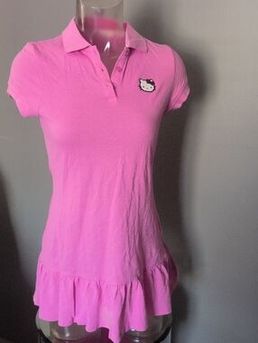 Hello Kitty Bright Pink Polo Ruffle Tunic